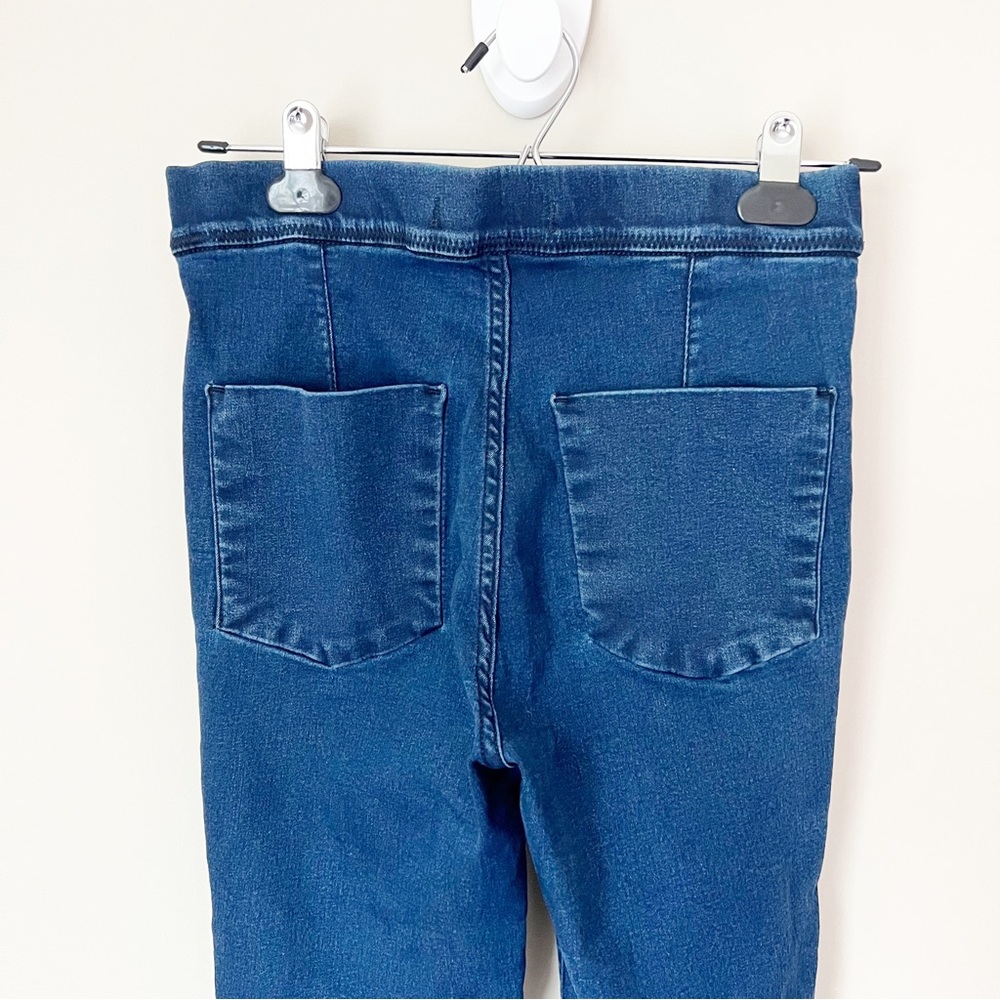 Free People Easy Goes It Raw Hem Denim Leggings Jeggings Dark Wash 27 - Picture 9 of 10